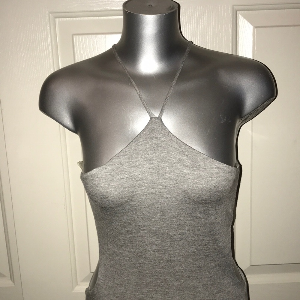 Gray cut out dress
